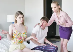 Mẹ kế bắt con gái riêng của người chồng xxx với cậu con trai
